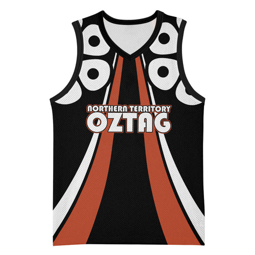 Personalised Northern Territory Oztag Basketball Jersey Aboriginal Dot Art Australian Sports