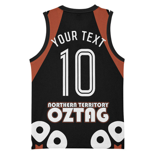 Personalised Northern Territory Oztag Basketball Jersey Aboriginal Dot Art Australian Sports