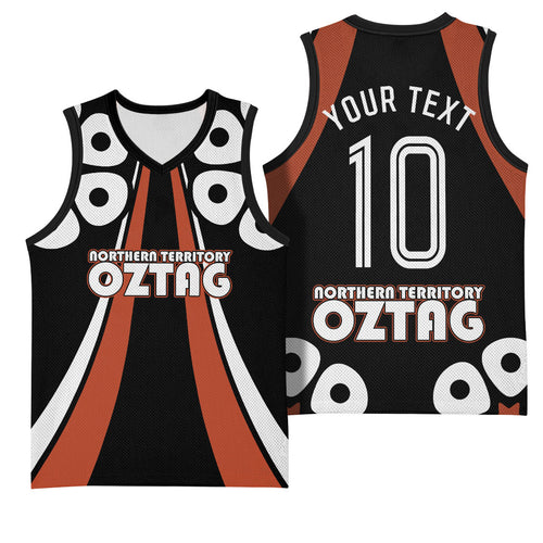 Personalised Northern Territory Oztag Basketball Jersey Aboriginal Dot Art Australian Sports