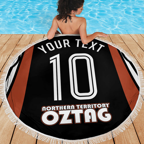 Personalised Northern Territory Oztag Beach Blanket Aboriginal Dot Art Australian Sports