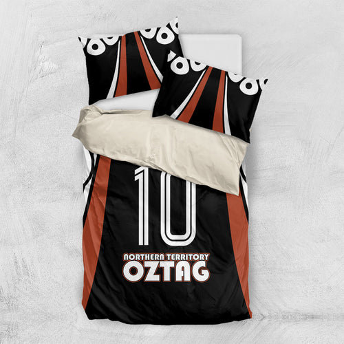 Personalised Northern Territory Oztag Bedding Set Aboriginal Dot Art Australian Sports