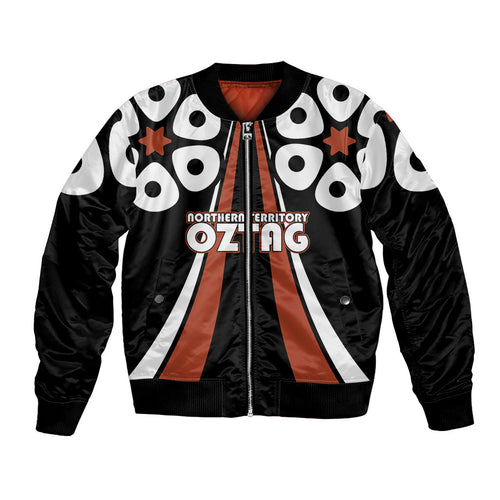 Personalised Northern Territory Oztag Bomber Jacket Aboriginal Dot Art Australian Sports