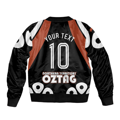 Personalised Northern Territory Oztag Bomber Jacket Aboriginal Dot Art Australian Sports