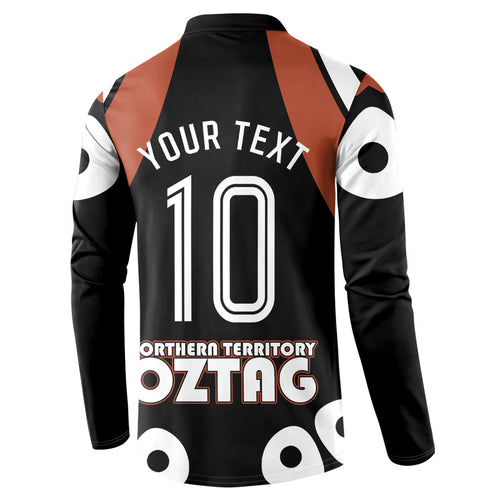 Personalised Northern Territory Oztag Button Sweatshirt Aboriginal Dot Art Australian Sports