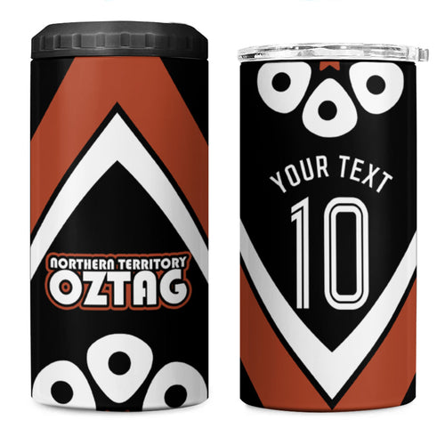 Personalised Northern Territory Oztag 4 in 1 Can Cooler Tumbler Aboriginal Dot Art Australian Sports