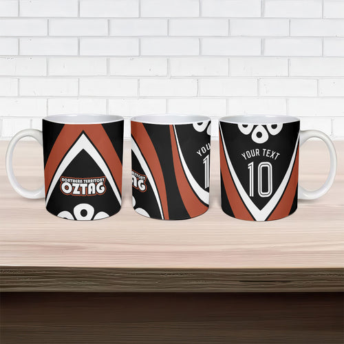 Personalised Northern Territory Oztag Ceramic Mug Aboriginal Dot Art Australian Sports