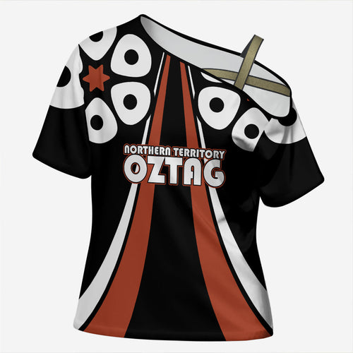 Personalised Northern Territory Oztag Cross Shoulder Shirt Aboriginal Dot Art Australian Sports