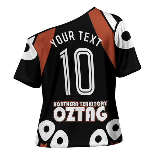 Personalised Northern Territory Oztag Cross Shoulder Shirt Aboriginal Dot Art Australian Sports