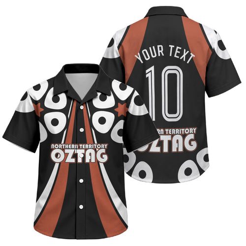 Personalised Northern Territory Oztag Family Matching Long Sleeve Bodycon Dress and Hawaiian Shirt Aboriginal Dot Art Australian Sports