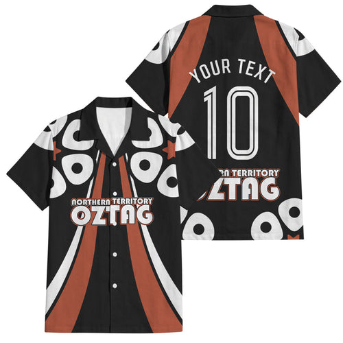 Personalised Northern Territory Oztag Family Matching Off Shoulder Maxi Dress and Hawaiian Shirt Aboriginal Dot Art Australian Sports