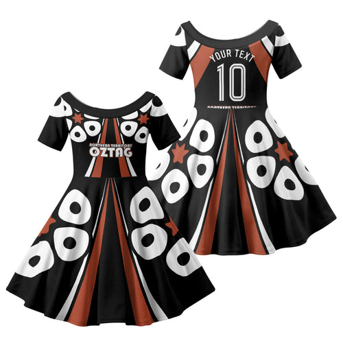 Personalised Northern Territory Oztag Family Matching Summer Maxi Dress and Hawaiian Shirt Aboriginal Dot Art Australian Sports