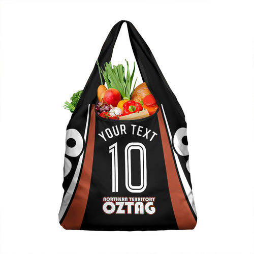 Personalised Northern Territory Oztag Grocery Bag Aboriginal Dot Art Australian Sports