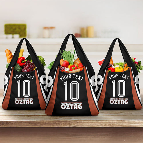 Personalised Northern Territory Oztag Grocery Bag Aboriginal Dot Art Australian Sports