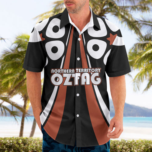 Personalised Northern Territory Oztag Hawaiian Shirt Aboriginal Dot Art Australian Sports