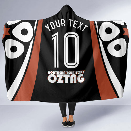 Personalised Northern Territory Oztag Hooded Blanket Aboriginal Dot Art Australian Sports