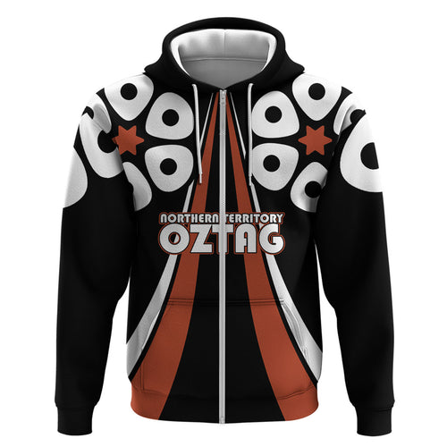 Personalised Northern Territory Oztag Hoodie Aboriginal Dot Art Australian Sports