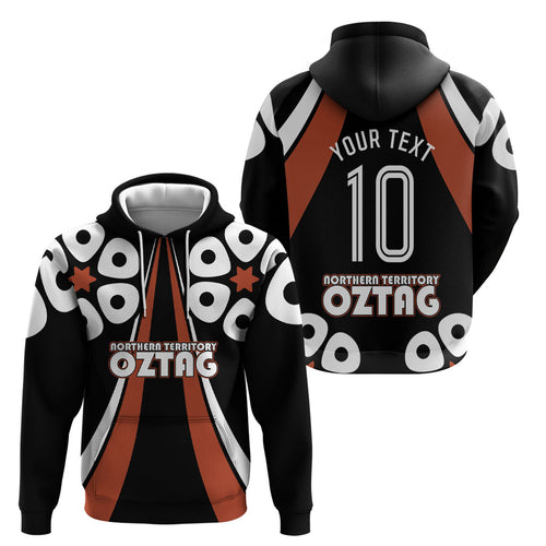Personalised Northern Territory Oztag Hoodie Aboriginal Dot Art Australian Sports