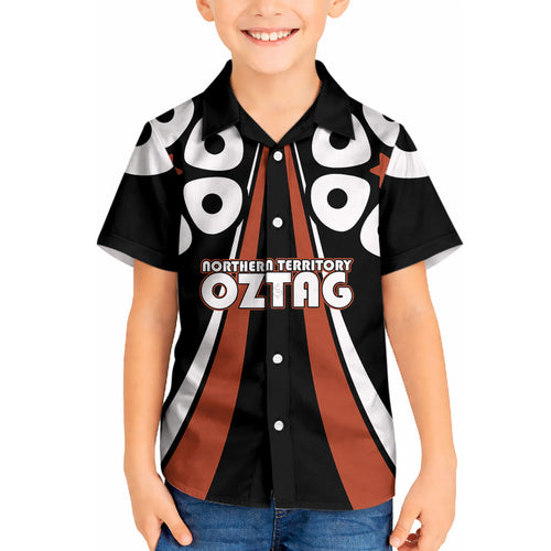 Personalised Northern Territory Oztag Kid Hawaiian Shirt Aboriginal Dot Art Australian Sports