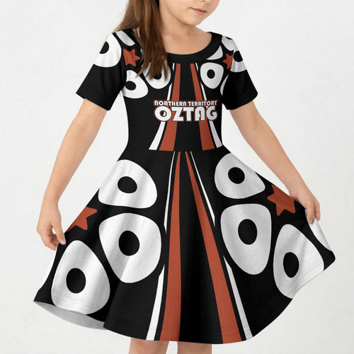 Personalised Northern Territory Oztag Kid Short Sleeve Dress Aboriginal Dot Art Australian Sports