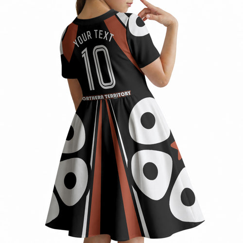 Personalised Northern Territory Oztag Kid Short Sleeve Dress Aboriginal Dot Art Australian Sports