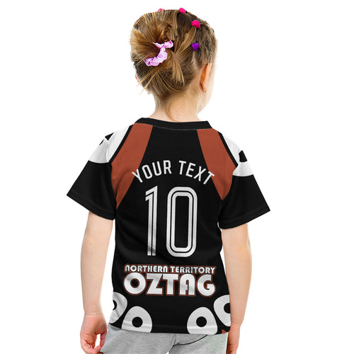 Personalised Northern Territory Oztag Kid T Shirt Aboriginal Dot Art Australian Sports
