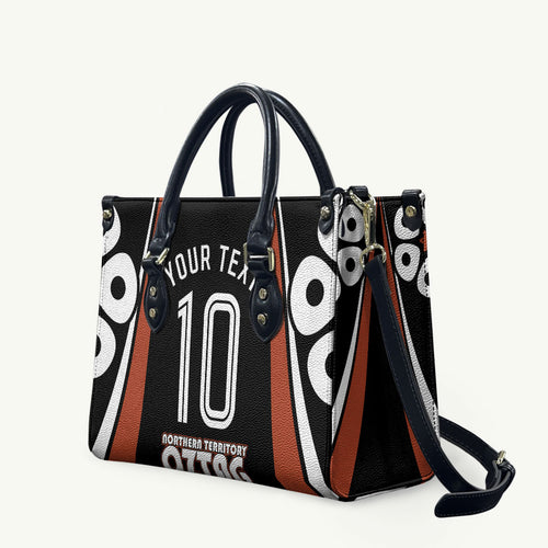 Personalised Northern Territory Oztag Leather Bag Aboriginal Dot Art Australian Sports