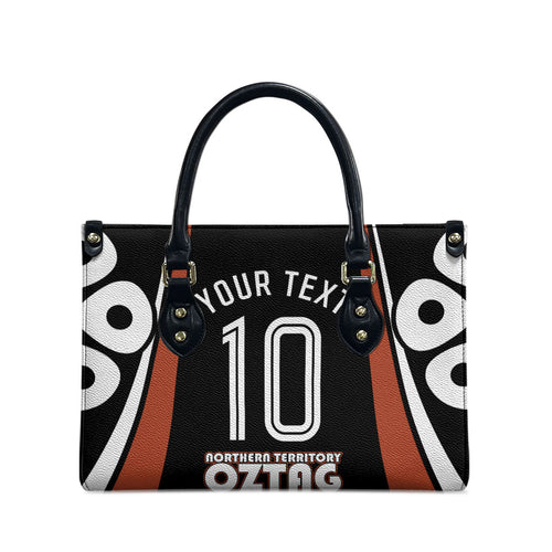 Personalised Northern Territory Oztag Leather Bag Aboriginal Dot Art Australian Sports