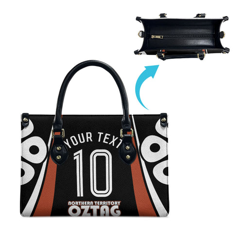 Personalised Northern Territory Oztag Leather Bag Aboriginal Dot Art Australian Sports