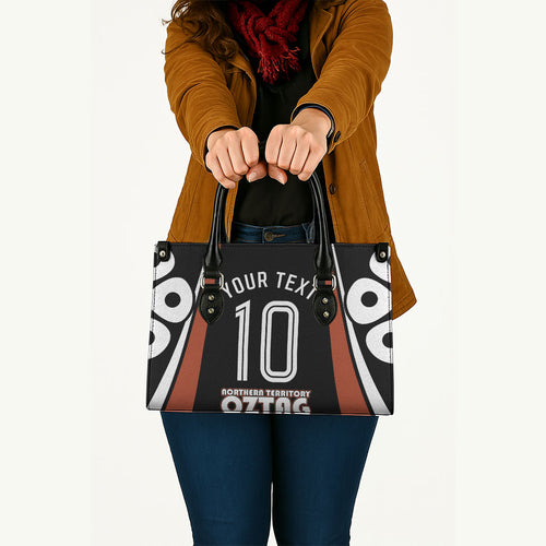 Personalised Northern Territory Oztag Leather Bag Aboriginal Dot Art Australian Sports
