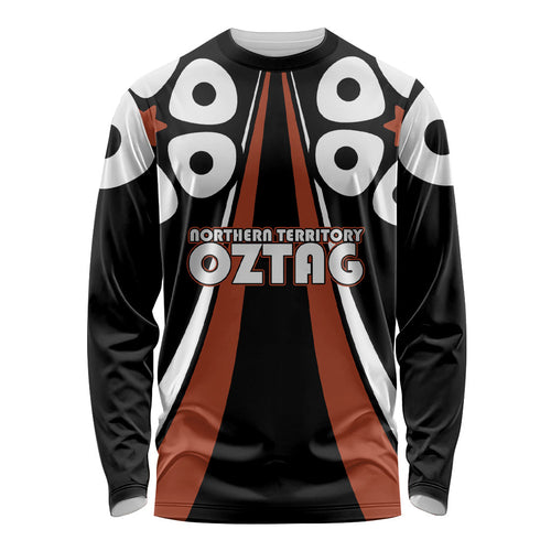 Personalised Northern Territory Oztag Long Sleeve Shirt Aboriginal Dot Art Australian Sports