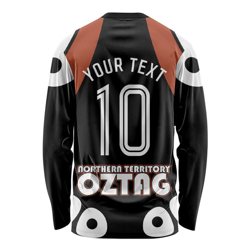 Personalised Northern Territory Oztag Long Sleeve Shirt Aboriginal Dot Art Australian Sports