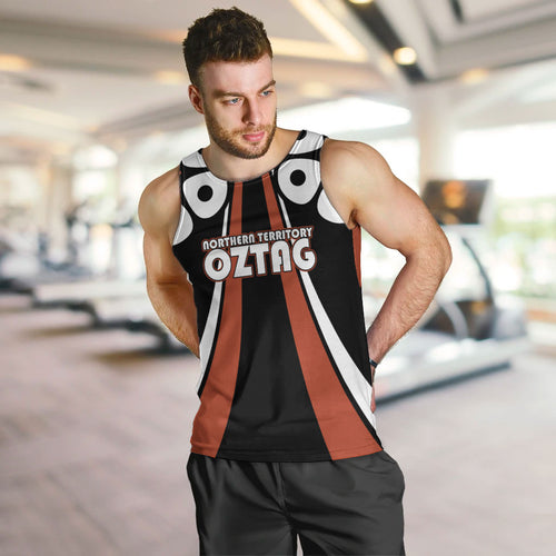 Personalised Northern Territory Oztag Men Tank Top Aboriginal Dot Art Australian Sports