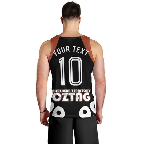 Personalised Northern Territory Oztag Men Tank Top Aboriginal Dot Art Australian Sports