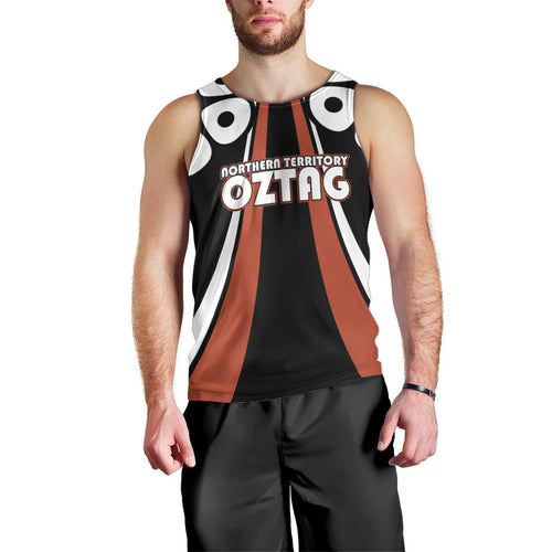 Personalised Northern Territory Oztag Men Tank Top Aboriginal Dot Art Australian Sports