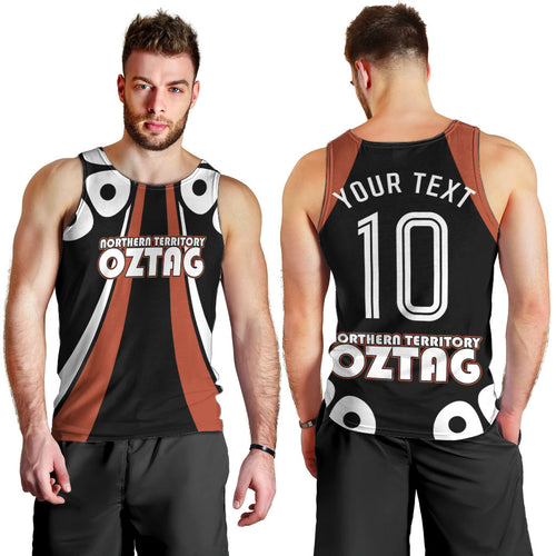 Personalised Northern Territory Oztag Men Tank Top Aboriginal Dot Art Australian Sports