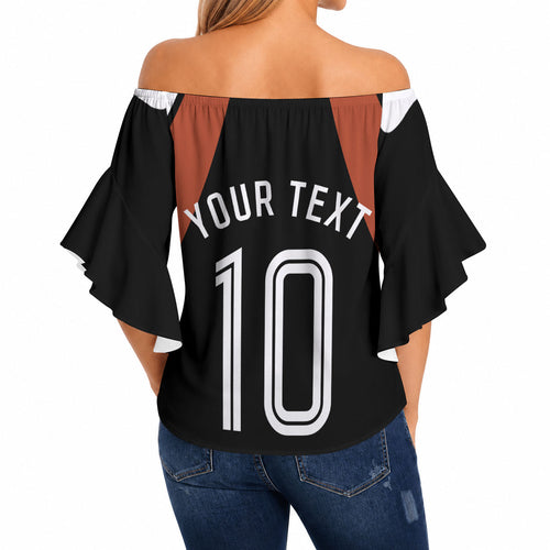 Personalised Northern Territory Oztag Off Shoulder Wrap Waist Top Aboriginal Dot Art Australian Sports