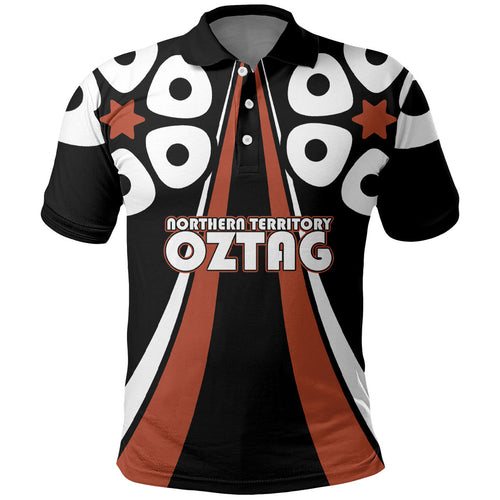 Personalised Northern Territory Oztag Polo Shirt Aboriginal Dot Art Australian Sports