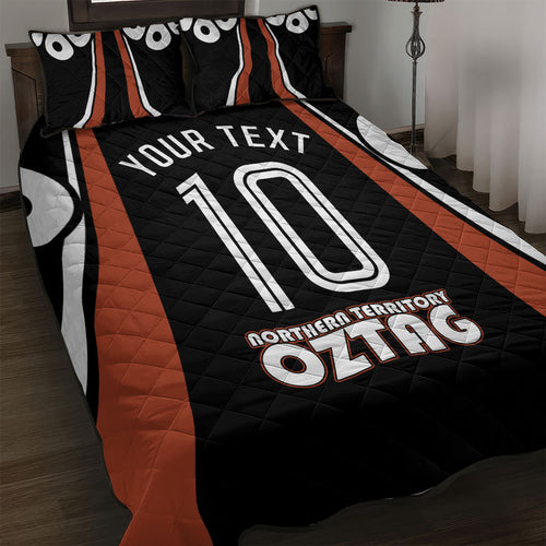Personalised Northern Territory Oztag Quilt Bed Set Aboriginal Dot Art Australian Sports