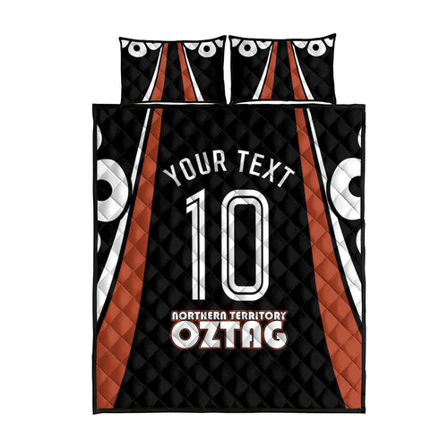Personalised Northern Territory Oztag Quilt Bed Set Aboriginal Dot Art Australian Sports