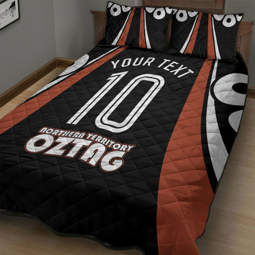 Personalised Northern Territory Oztag Quilt Bed Set Aboriginal Dot Art Australian Sports