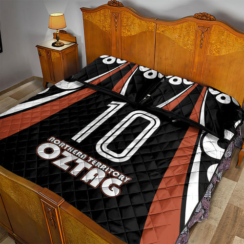 Personalised Northern Territory Oztag Quilt Bed Set Aboriginal Dot Art Australian Sports