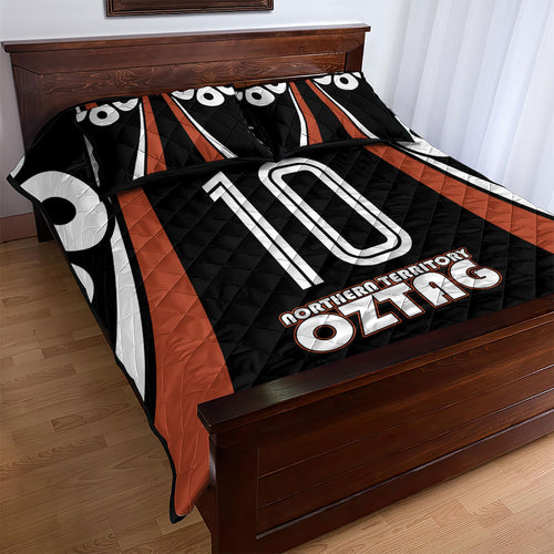 Personalised Northern Territory Oztag Quilt Bed Set Aboriginal Dot Art Australian Sports