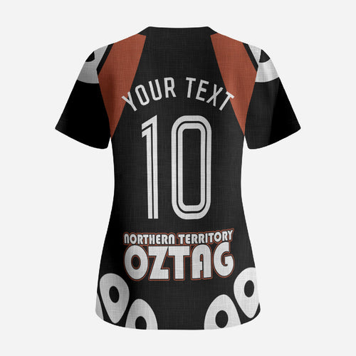 Personalised Northern Territory Oztag Scrub Top Aboriginal Dot Art Australian Sports