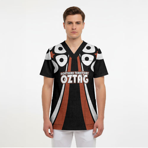 Personalised Northern Territory Oztag Scrub Top Aboriginal Dot Art Australian Sports
