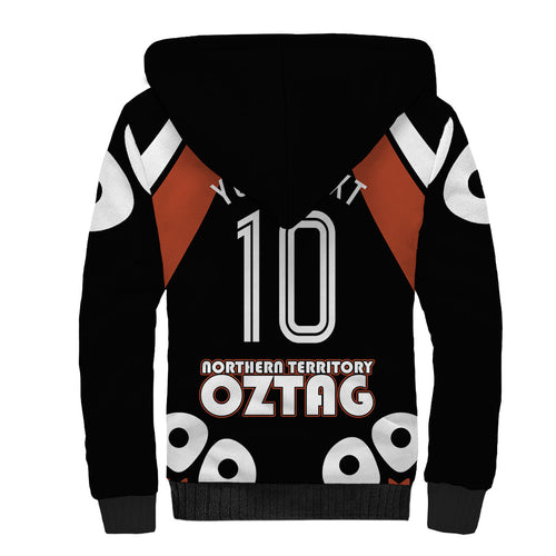 Personalised Northern Territory Oztag Sherpa Hoodie Aboriginal Dot Art Australian Sports