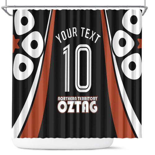 Personalised Northern Territory Oztag Shower Curtain Aboriginal Dot Art Australian Sports