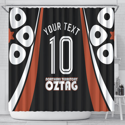 Personalised Northern Territory Oztag Shower Curtain Aboriginal Dot Art Australian Sports