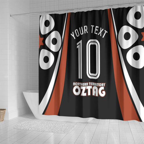 Personalised Northern Territory Oztag Shower Curtain Aboriginal Dot Art Australian Sports