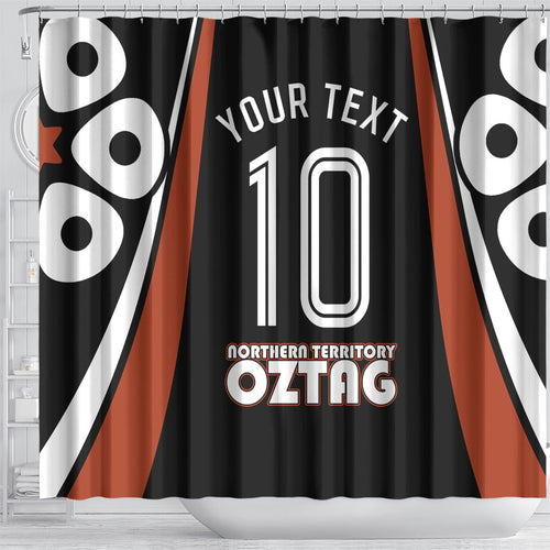 Personalised Northern Territory Oztag Shower Curtain Aboriginal Dot Art Australian Sports