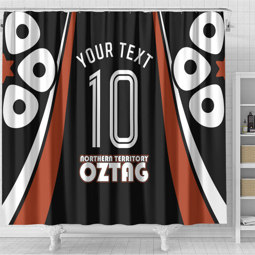 Personalised Northern Territory Oztag Shower Curtain Aboriginal Dot Art Australian Sports